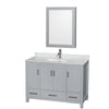 Custom image for Gray with Brushed Chrome Trim / White Carrara Marble, Rectangular Sink / Medicine Cabinet