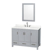 Custom image for Gray with Brushed Chrome Trim / Giotto Quartz, Rectangular Sink / 24
