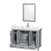 Custom image for Gray with Brushed Chrome Trim / White Cultured Marble, Rectangular Sink / 24