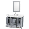 Custom image for Gray with Brushed Chrome Trim / White Cultured Marble, Rectangular Sink / 24