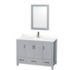 Custom image for Gray with Brushed Chrome Trim / White Quartz, Rectangular Sink / 24