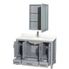 Custom image for Gray with Brushed Chrome Trim / White Quartz, Rectangular Sink / Medicine Cabinet