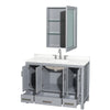 Custom image for Gray with Brushed Chrome Trim / White Quartz, Rectangular Sink / Medicine Cabinet
