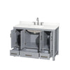 Custom image for Gray with Brushed Chrome Trim / White Quartz, Rectangular Sink / No Mirror