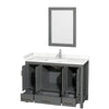 Custom image for Dark Gray with Brushed Chrome Trim / Carrara Cultured Marble, Rectangular Sink / 24