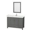 Custom image for Dark Gray with Brushed Chrome Trim / Carrara Cultured Marble, Rectangular Sink / 24