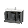 Custom image for Dark Gray with Brushed Chrome Trim / Carrara Cultured Marble, Rectangular Sink / No Mirror