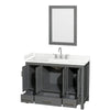 Custom image for Dark Gray with Brushed Chrome Trim / Carrara Cultured Marble, Rectangular Sink / 24