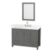 Custom image for Dark Gray with Brushed Chrome Trim / Carrara Cultured Marble, Rectangular Sink / 24