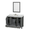 Custom image for Dark Gray with Brushed Chrome Trim / White Carrara Marble, Oval Sink / 24