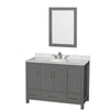Custom image for Dark Gray with Brushed Chrome Trim / White Carrara Marble, Oval Sink / 24