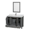 Custom image for Dark Gray with Brushed Chrome Trim / White Carrara Marble, Rectangular Sink / 24