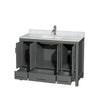 Custom image for Dark Gray with Brushed Chrome Trim / White Carrara Marble, Rectangular Sink / No Mirror