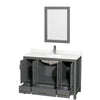 Custom image for Dark Gray with Brushed Chrome Trim / Giotto Quartz, Rectangular Sink / 24