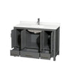 Custom image for Dark Gray with Brushed Chrome Trim / Giotto Quartz, Rectangular Sink / No Mirror