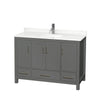 Custom image for Dark Gray with Brushed Chrome Trim / Giotto Quartz, Rectangular Sink / No Mirror