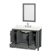 Custom image for Dark Gray with Brushed Chrome Trim / Giotto Quartz, Rectangular Sink / 24