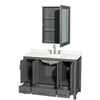 Custom image for Dark Gray with Brushed Chrome Trim / Giotto Quartz, Rectangular Sink / Medicine Cabinet