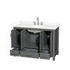 Custom image for Dark Gray with Brushed Chrome Trim / Giotto Quartz, Rectangular Sink / No Mirror