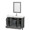 Custom image for Dark Gray with Brushed Chrome Trim / White Cultured Marble, Rectangular Sink / 24