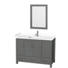 Custom image for Dark Gray with Brushed Chrome Trim / White Cultured Marble, Rectangular Sink / 24