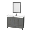 Custom image for Dark Gray with Brushed Chrome Trim / White Cultured Marble, Rectangular Sink / Medicine Cabinet