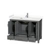 Custom image for Dark Gray with Brushed Chrome Trim / White Cultured Marble, Rectangular Sink / No Mirror