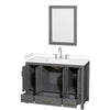 Custom image for Dark Gray with Brushed Chrome Trim / White Cultured Marble, Rectangular Sink / 24