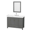 Custom image for Dark Gray with Brushed Chrome Trim / White Cultured Marble, Rectangular Sink / 24
