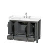 Custom image for Dark Gray with Brushed Chrome Trim / White Cultured Marble, Rectangular Sink / No Mirror
