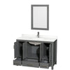 Custom image for Dark Gray with Brushed Chrome Trim / White Quartz, Rectangular Sink / 24