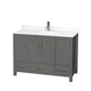 Custom image for Dark Gray with Brushed Chrome Trim / White Quartz, Rectangular Sink / No Mirror