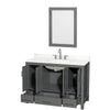 Custom image for Dark Gray with Brushed Chrome Trim / White Quartz, Rectangular Sink / 24