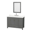 Custom image for Dark Gray with Brushed Chrome Trim / White Quartz, Rectangular Sink / 24