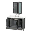 Custom image for Dark Gray with Brushed Chrome Trim / White Quartz, Rectangular Sink / Medicine Cabinet