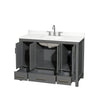 Custom image for Dark Gray with Brushed Chrome Trim / White Quartz, Rectangular Sink / No Mirror