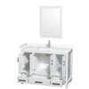 Custom image for White with Brushed Chrome Trim / Carrara Cultured Marble, Rectangular Sink / 24