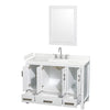 Custom image for White with Brushed Chrome Trim / Carrara Cultured Marble, Rectangular Sink / 24