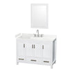 Custom image for White with Brushed Chrome Trim / Carrara Cultured Marble, Rectangular Sink / 24