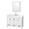 Custom image for White with Brushed Chrome Trim / Carrara Cultured Marble, Rectangular Sink / Medicine Cabinet