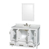 Custom image for White with Brushed Chrome Trim / White Carrara Marble, Oval Sink / 24