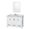 Custom image for White with Brushed Chrome Trim / White Carrara Marble, Oval Sink / 24