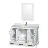 Custom image for White with Brushed Chrome Trim / White Carrara Marble, Rectangular Sink / 24