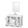 Custom image for White with Brushed Chrome Trim / Giotto Quartz, Rectangular Sink / 24