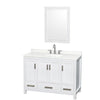 Custom image for White with Brushed Chrome Trim / Giotto Quartz, Rectangular Sink / 24