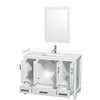 Custom image for White with Brushed Chrome Trim / White Cultured Marble, Rectangular Sink / 24