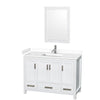 Custom image for White with Brushed Chrome Trim / White Cultured Marble, Rectangular Sink / 24