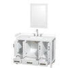 Custom image for White with Brushed Chrome Trim / White Cultured Marble, Rectangular Sink / 24