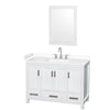 Custom image for White with Brushed Chrome Trim / White Cultured Marble, Rectangular Sink / 24