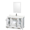 Custom image for White with Brushed Chrome Trim / White Quartz, Rectangular Sink / 24